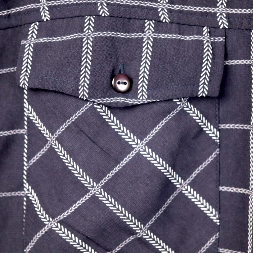 EUC Monteau Summer Dress Mini - Size Small - Navy blue/white herringbone pattern